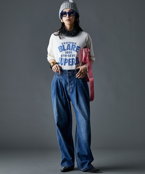 GEVS.(ジェイヴィス)の「綿100%ピグメント染ロゴプリントTシャツ<大きいサイズ有>GEVS.(Tシャツ/カットソー・レディース・スミクロ/アイボリー・M/L/LL/3L/4L/5L)」の9枚目の写真