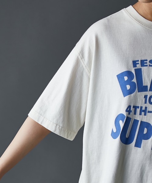 GEVS.(ジェイヴィス)の「綿100%ピグメント染ロゴプリントTシャツ<大きいサイズ有>GEVS.(Tシャツ/カットソー・レディース・スミクロ/アイボリー・M/L/LL/3L/4L/5L)」の14枚目の写真