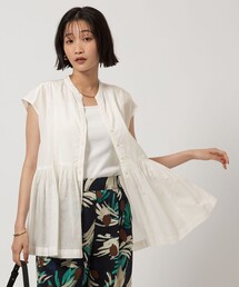 グリーンレーベルリラクシング　半袖シャツ ブラウス　白　速乾性　夏 green label relaxing｜グリーンレーベル リラクシングのシャツ