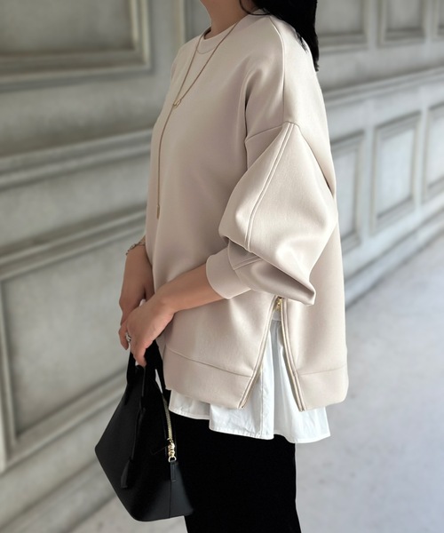 ダンボールサイドジップクルーネックプルオーバー Emma Taylor