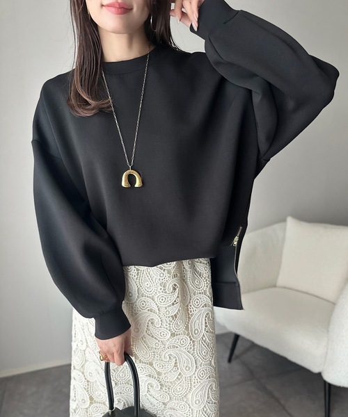 ダンボールサイドジップクルーネックプルオーバー Emma Taylor