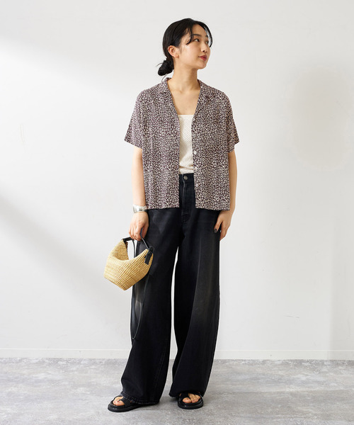 journal standard L'essage（ジャーナルスタンダードレサージュ）の「《追加》《別注》【LUSANA / ルサーナ】TINA SHIRTS：シャツ（シャツ/ブラウス・レディース・オートミール/ブラック系その他・SMALL）」の9枚目の写真