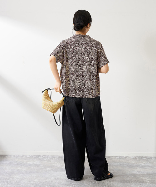 journal standard L'essage（ジャーナルスタンダードレサージュ）の「《追加》《別注》【LUSANA / ルサーナ】TINA SHIRTS：シャツ（シャツ/ブラウス・レディース・オートミール/ブラック系その他・SMALL）」の10枚目の写真