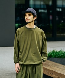 SUNNY  SPORTS（サニースポーツ）の「SUNNY SPORTS / サニースポーツ DRAWSTRING BIGGEST CREW L/S TEE Primeflex ドローストリングTシャツ ビッグシルエット 長袖Tシャツ プライムフレックス（Tシャツ/カットソー）」