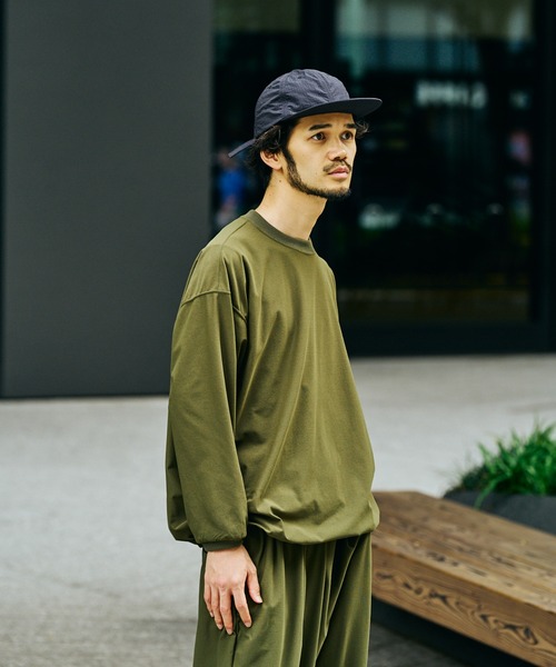 SUNNY SPORTS(サニースポーツ)の「SUNNY SPORTS / サニースポーツ DRAWSTRING BIGGEST CREW L/S TEE Primeflex ドローストリングTシャツ ビッグシルエット 長袖Tシャツ プライムフレックス(Tシャツ/カットソー・メンズ・ホワイト/ブラック/オリーブ/ブラウン・LARGE/MEDIUM)」の5枚目の写真