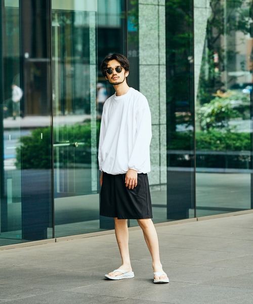 SUNNY SPORTS(サニースポーツ)の「SUNNY SPORTS / サニースポーツ DRAWSTRING BIGGEST CREW L/S TEE Primeflex ドローストリングTシャツ ビッグシルエット 長袖Tシャツ プライムフレックス(Tシャツ/カットソー・メンズ・ホワイト/ブラック/オリーブ/ブラウン・LARGE/MEDIUM)」の8枚目の写真