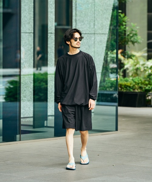 SUNNY SPORTS(サニースポーツ)の「SUNNY SPORTS / サニースポーツ DRAWSTRING BIGGEST CREW L/S TEE Primeflex ドローストリングTシャツ ビッグシルエット 長袖Tシャツ プライムフレックス(Tシャツ/カットソー・メンズ・ホワイト/ブラック/オリーブ/ブラウン・LARGE/MEDIUM)」の12枚目の写真