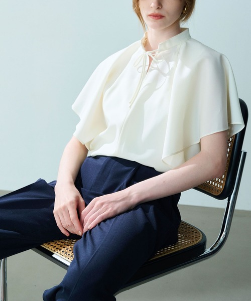 ブラウス シャツ ウォッシャブルラッフルブラウス「CLEAN MOTION」 レディース ウォッシャブルラッフルブラウス【CLEAN MOTION】（シャツ