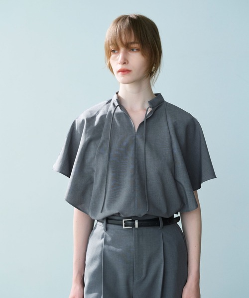 セール】ウォッシャブルラッフルブラウス【CLEAN MOTION】（シャツ