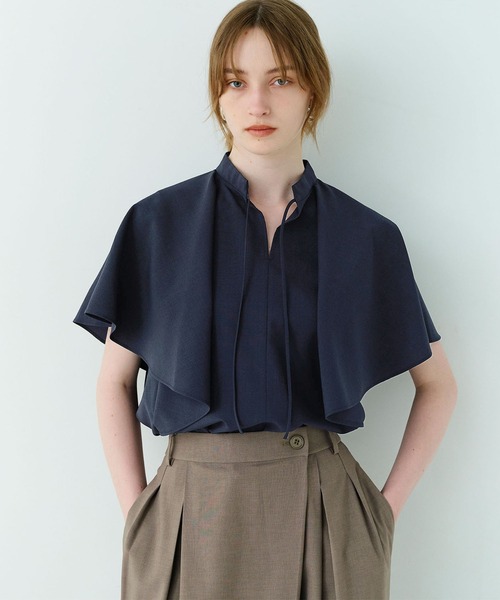 セール】ウォッシャブルラッフルブラウス【CLEAN MOTION】（シャツ