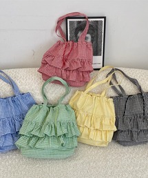 No.D520 グリーンベージュ⭐【L】3段フリルチューリップバッグ⭐ Lee トートバッグ Lee（リー）フリルトートバッグ レディース