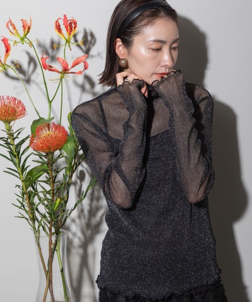 lodie(ロディ)の「シアータートル(Tシャツ/カットソー・レディース・ブラック/グレー・FREE)」の1枚目の写真