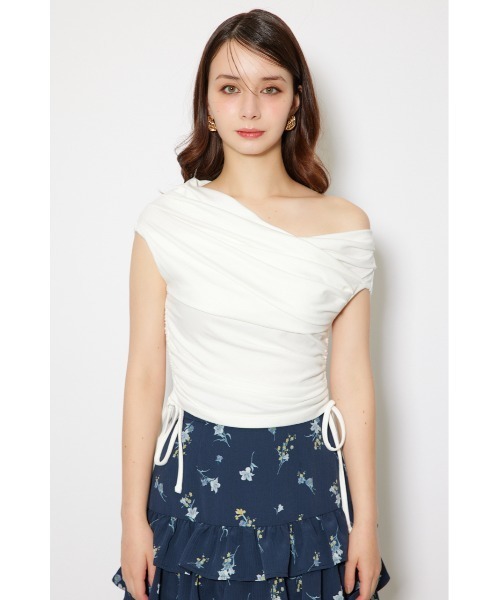 rienda（リエンダ）の「カシュクールサイドドロストトップス 夏服（Tシャツ/カットソー・レディース・ブラック/ホワイト/ブラウン・FREE）」の10枚目の写真