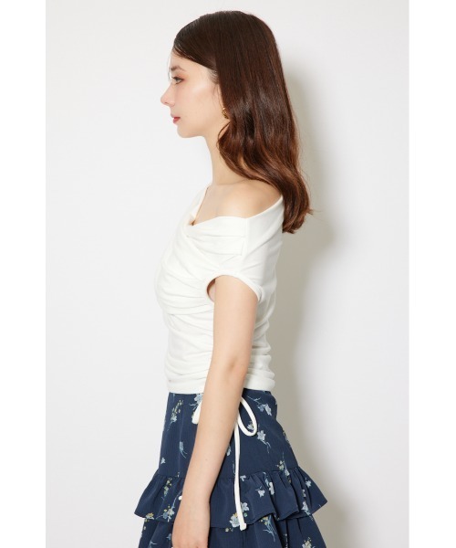 rienda（リエンダ）の「カシュクールサイドドロストトップス 夏服（Tシャツ/カットソー・レディース・ブラック/ホワイト/ブラウン・FREE）」の11枚目の写真