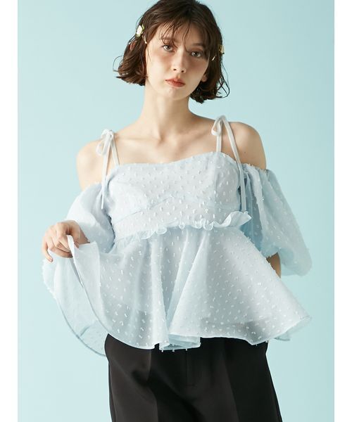 LILY BROWN 3WAYジャガードペプラムビスチェ Lily Brown （リリーブラウン)3WAYジャガードペプラムビスチェ