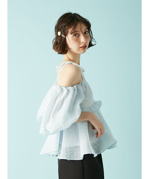 3wayジャガードペプラムビスチェ（シャツ/ブラウス）｜LILY