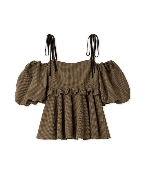 LILY BROWN（リリーブラウン）の「3wayジャガードペプラムビスチェ（シャツ/ブラウス・レディース・ブラック/ブラウン/ブルー・F）」の13枚目の写真