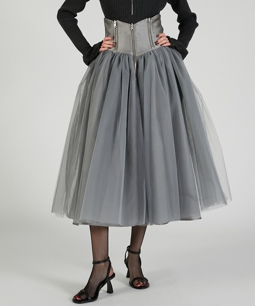 PRANK PROJECT(プランクプロジェクト)の「リバーシブルチュールスカート / Reversible Tulle Skirt(スカート・レディース・ブラック/グレー/レッド・38/36)」の12枚目の写真