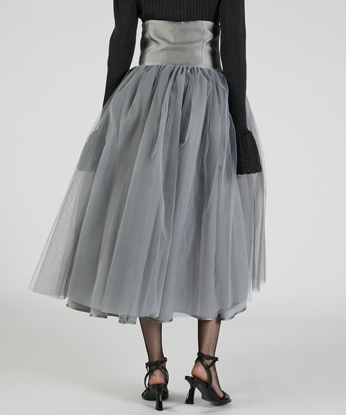 PRANK PROJECT(プランクプロジェクト)の「リバーシブルチュールスカート / Reversible Tulle Skirt(スカート・レディース・ブラック/グレー/レッド・38/36)」の14枚目の写真