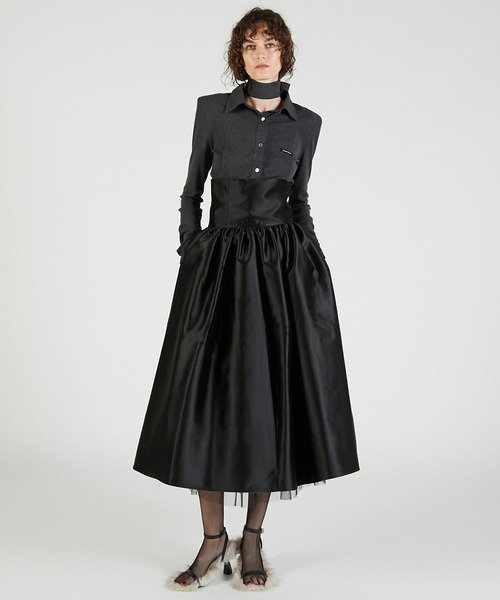 PRANK PROJECT(プランクプロジェクト)の「リバーシブルチュールスカート / Reversible Tulle Skirt(スカート・レディース・ブラック/グレー/レッド・38/36)」の4枚目の写真