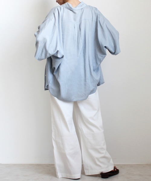 SELECT LEVERY(セレクトリベリー)の「ウエストゴム 麻混デニムワイドパンツ(デニムパンツ・レディース・ネイビー/ワンウォッシュ/ブルー/ホワイト・X-LARGE/LARGE/SMALL/MEDIUM)」の9枚目の写真