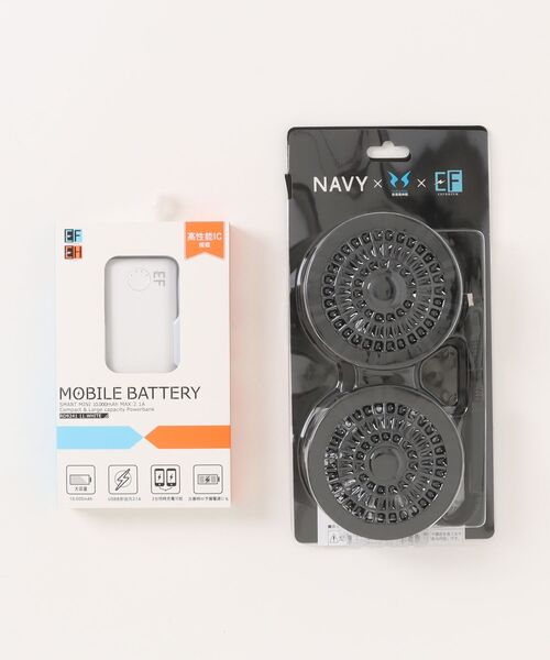 NAVY(ネイビー)の「NAVYファン付きベスト【空調風神服(R)」×「EXFROZEN」コラボ! 】(小型軽量 大容量バッテリー ファン着脱式 保冷剤専用ポケット)(ベスト・メンズ・チャコールグレー/ブラック/カーキ・M/L/XL)」の11枚目の写真