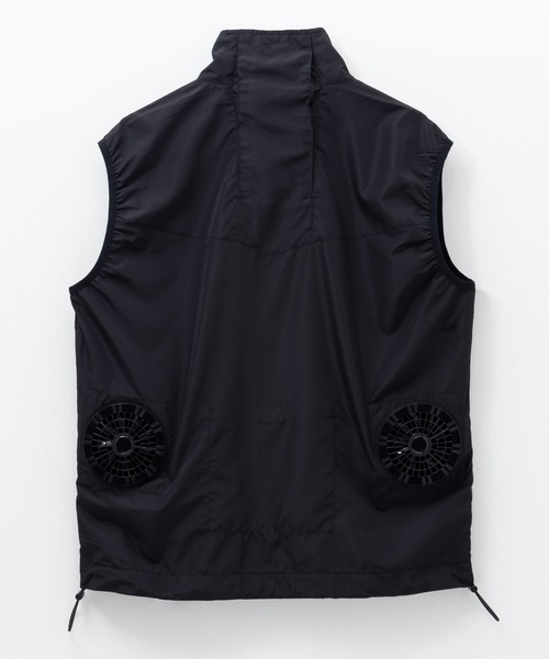 NAVY(ネイビー)の「NAVYファン付きベスト【空調風神服(R)」×「EXFROZEN」コラボ! 】(小型軽量 大容量バッテリー ファン着脱式 保冷剤専用ポケット)(ベスト・メンズ・チャコールグレー/ブラック/カーキ・M/L/XL)」の4枚目の写真