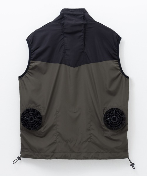 NAVY(ネイビー)の「NAVYファン付きベスト【空調風神服(R)」×「EXFROZEN」コラボ! 】(小型軽量 大容量バッテリー ファン着脱式 保冷剤専用ポケット)(ベスト・メンズ・チャコールグレー/ブラック/カーキ・M/L/XL)」の6枚目の写真