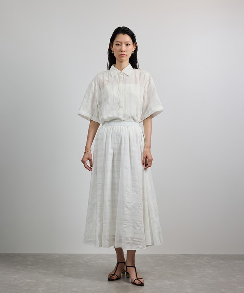 ROPE'(ロペ)の「【洗える】シアーチェッククロップド5分袖シャツ/セットアップ対応(シャツ/ブラウス・レディース・ホワイト・FREE)」の20枚目の写真