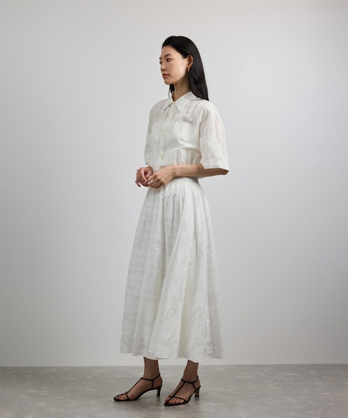 ROPE'(ロペ)の「【洗える】シアーチェッククロップド5分袖シャツ/セットアップ対応(シャツ/ブラウス・レディース・ホワイト・FREE)」の21枚目の写真