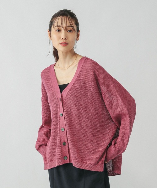セール】ペーパーヤーンカノコカーディガン長袖/577968（カーディガン