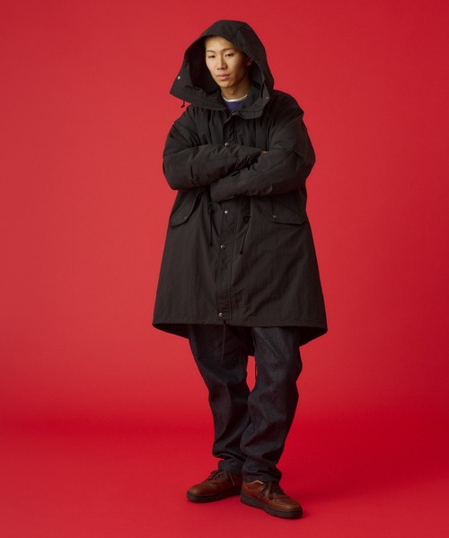春秋冬OK KAVU/カブー ナイロンフーデッドコート ブラック M KAVU/カブー Nylon Hooded Coat/ナイロンフーデッドコート（ナイロン