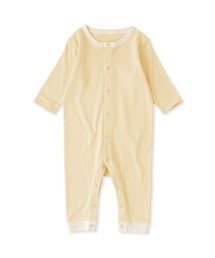 ベビー　脇に縫い目のないフライス編み長袖カバーオール