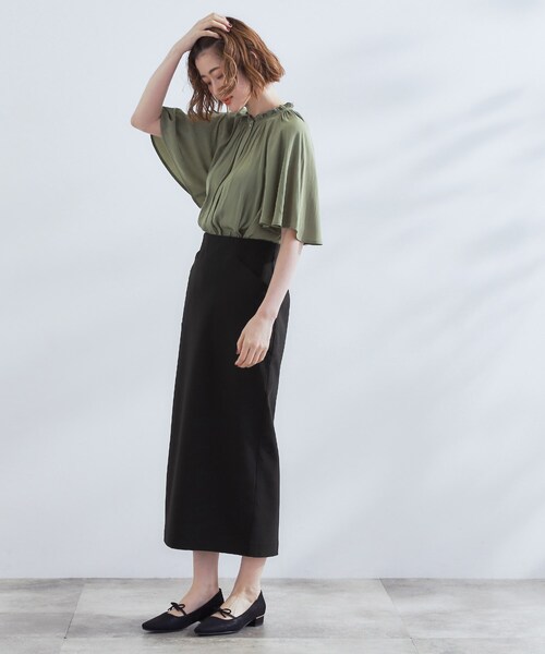 grove（グローブ）の「360°伸びて楽なはき心地　すっきり見えタイトスカート（スカート・レディース・ネイビー/ブラック系1/ブラック・02/03/01/05/04）」の11枚目の写真