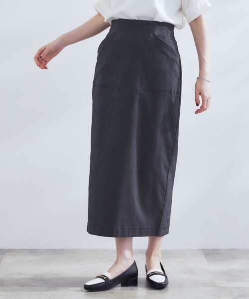 grove（グローブ）の「360°伸びて楽なはき心地　すっきり見えタイトスカート（スカート・レディース・ネイビー/ブラック系1/ブラック・02/03/01/05/04）」の13枚目の写真