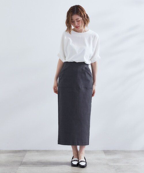 grove（グローブ）の「360°伸びて楽なはき心地　すっきり見えタイトスカート（スカート・レディース・ネイビー/ブラック系1/ブラック・02/03/01/05/04）」の14枚目の写真