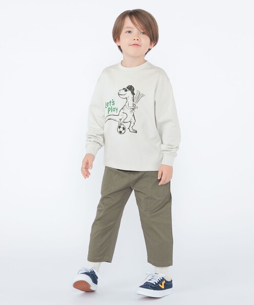 ARCH & LINE（アーチアンドライン）の「【SHIPS KIDS別注】ARCH＆LINE:100～130cm / ダイナソー ロングスリーブ Tシャツ（Tシャツ/カットソー・キッズ・トップグレー/ロイヤルブルー・100/110/120/130）」の6枚目の写真