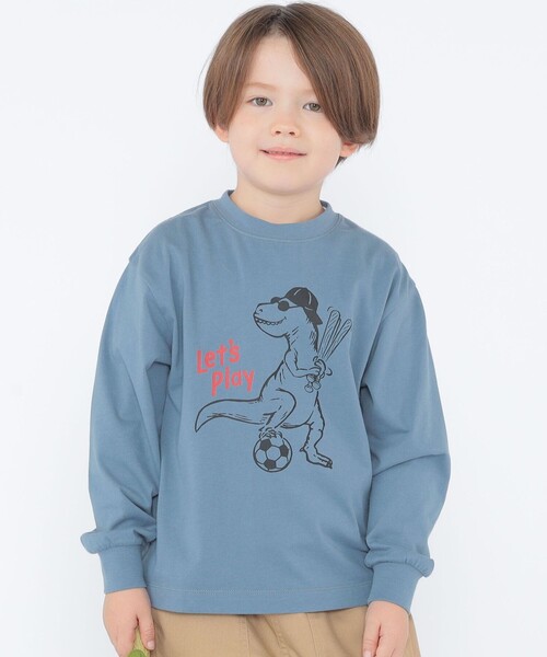 ARCH & LINE（アーチアンドライン）の「【SHIPS KIDS別注】ARCH＆LINE:100～130cm / ダイナソー ロングスリーブ Tシャツ（Tシャツ/カットソー・キッズ・トップグレー/ロイヤルブルー・100/110/120/130）」の10枚目の写真