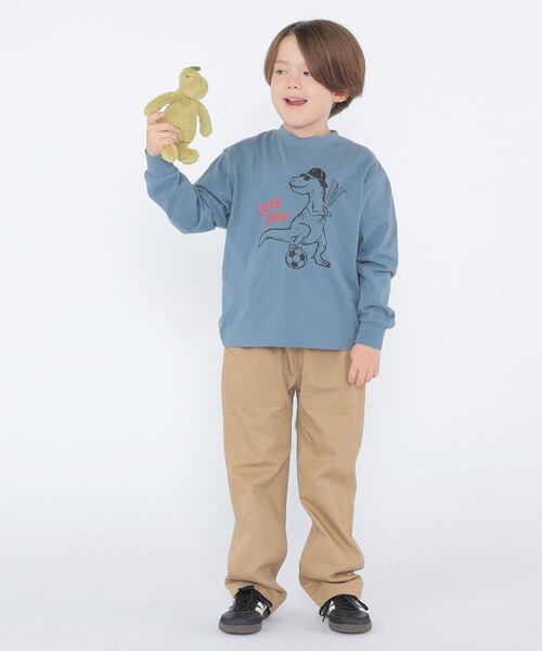 ARCH & LINE（アーチアンドライン）の「【SHIPS KIDS別注】ARCH＆LINE:100～130cm / ダイナソー ロングスリーブ Tシャツ（Tシャツ/カットソー・キッズ・トップグレー/ロイヤルブルー・100/110/120/130）」の12枚目の写真