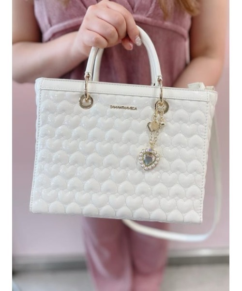 SAMANTHAVEGA(サマンサベガ)の「エターナルハートキルトハンドバッグ(ハンドバッグ・レディース・ホワイト/ピンク/ブラック・FREE)」の5枚目の写真