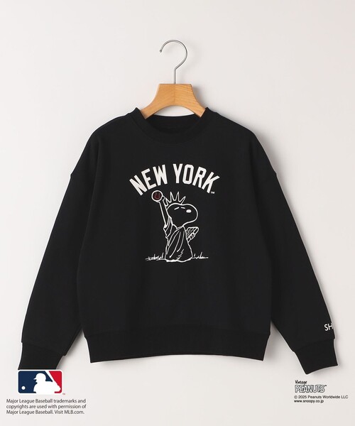 SHIPS(シップス)の「SHIPS KIDS:130~170cm / PEANUTS×MLB プリント スウェット(スウェット・キッズ・オフホワイト/ブラック/ブルー/グレー・X-LARGE/LARGE/XX-LARGE)」の2枚目の写真