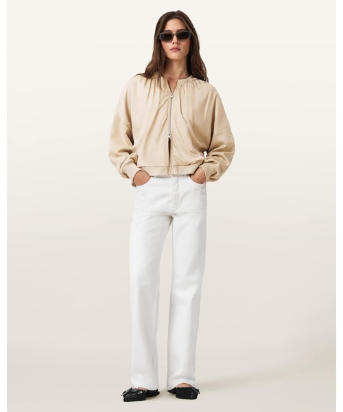 ALLSAINTS（オールセインツ）の「MIRRI JERSEY BOMBER JACKET | MIRRI ジャージー ボンバー ジャケット（MA-1・レディース・ホワイト・XS/S/M/L）」の3枚目の写真