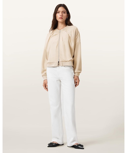 ALLSAINTS（オールセインツ）の「MIRRI JERSEY BOMBER JACKET | MIRRI ジャージー ボンバー ジャケット（MA-1・レディース・ホワイト・XS/S/M/L）」の5枚目の写真