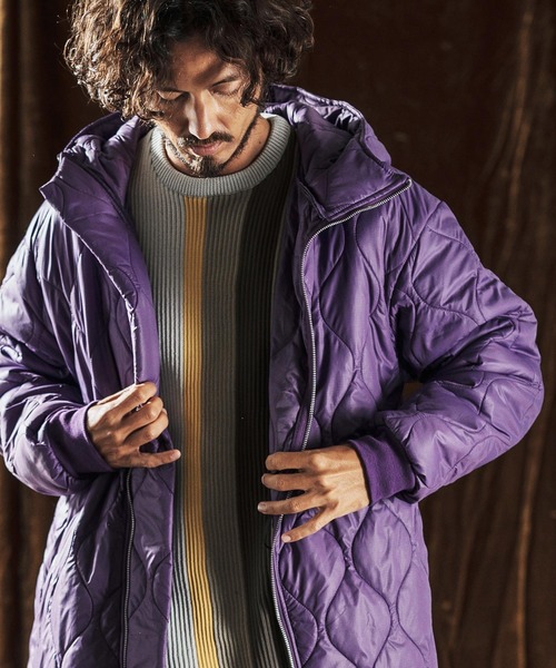 ANGENEHM（アンゲネーム）の「mj10979-Wave Quilted Zip Hooded Coat フーディーコート(AG05-011acf)（その他アウター・メンズ・ブラック/パープル・M/S/L）」の18枚目の写真