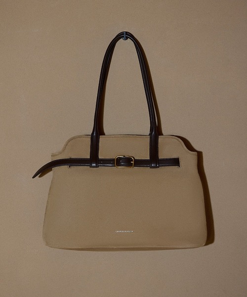 Victoria ヴィクトリア ベルトトラペーズトートバッグ Victoria ヴィクトリア ベルトトラペーズトートバッグ - サハラサンド