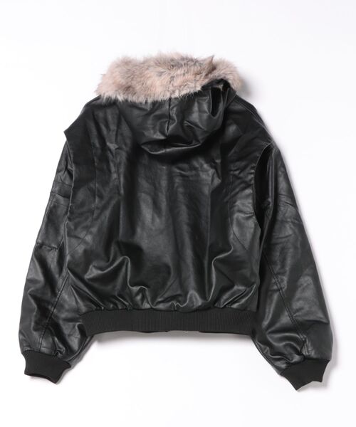 Figments(フィグメンツ)の「N2B合皮ジャケット(ブルゾン・レディース・ブラック・LARGE/MEDIUM)」の6枚目の写真