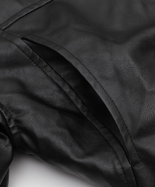 Figments(フィグメンツ)の「N2B合皮ジャケット(ブルゾン・レディース・ブラック・LARGE/MEDIUM)」の3枚目の写真