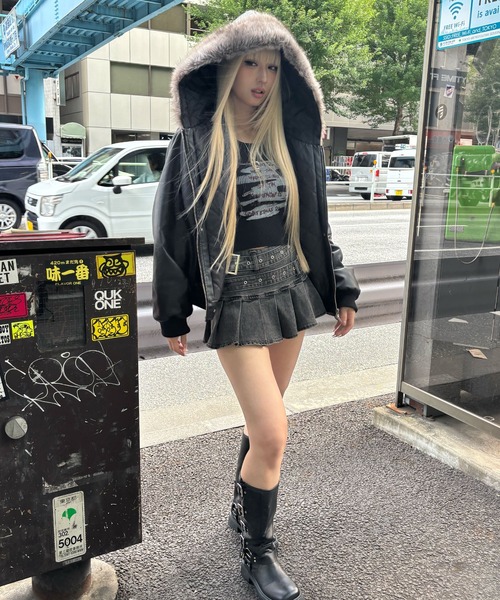 Figments(フィグメンツ)の「N2B合皮ジャケット(ブルゾン・レディース・ブラック・LARGE/MEDIUM)」の20枚目の写真