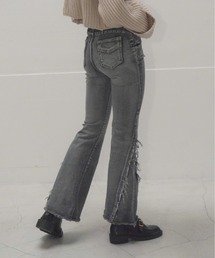 フリンジスリットフレアデニムパンツ / Fringe Slit Flare Denim Pants