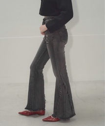 フリンジスリットフレアデニムパンツ / Fringe Slit Flare Denim Pants